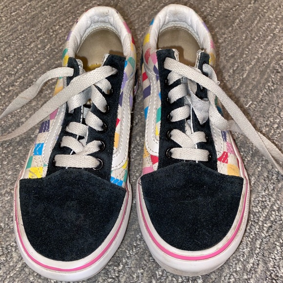 Kids Checkerboard Old Skool Vans 13 - Picture 8 of 10